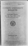 Denison University Bulletin Catalogue Number for the year 1931-1932 with announcements for the year 1932-1933