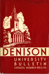 Denison University Bulletin, Granville, Ohio 1953-1954