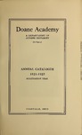 Doane Academy: A Department of Denison University Annual Catalogue 1921-1922 Ninety-First Year