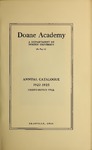 Doane Academy: A Department of Denison University Annual Catalogue 1922-1923 Ninety-Second Year