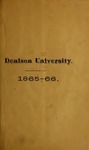 Thirty-Fifth Annual Catalogue of the Officers and Students of Denison University 1865-66