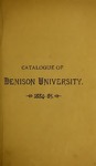 Fifty-Fourth Annual Catalogue of the Officers and Students of Denison University 1884-1885