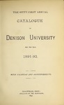 Sixty-First Annual Catalogue of the Officers and Students of Denison University, 1891-1892